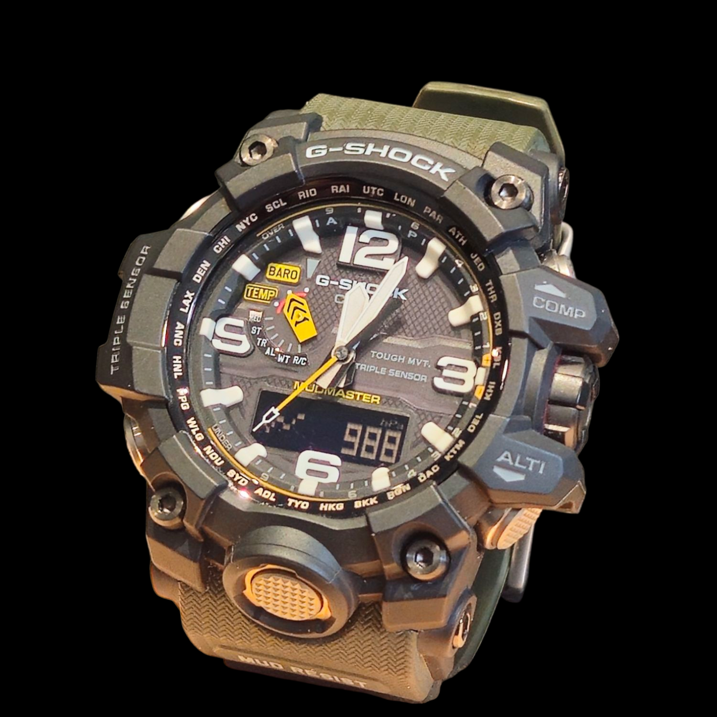 Casio G-Shock GWG-1000 Mudmaster Solar Wrist Watch Like New! OD Green!
