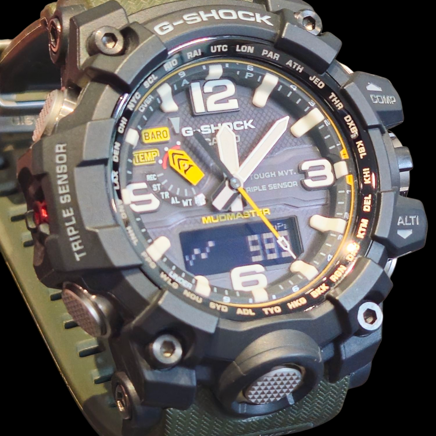 Casio G-Shock GWG-1000 Mudmaster Solar Wrist Watch Like New! OD Green!